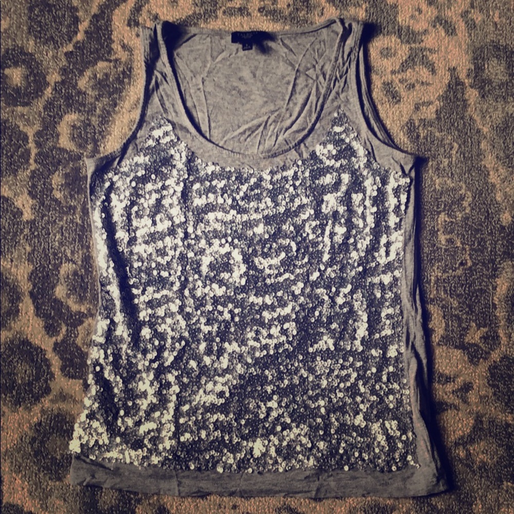 Silver sequin tank Talbots petite